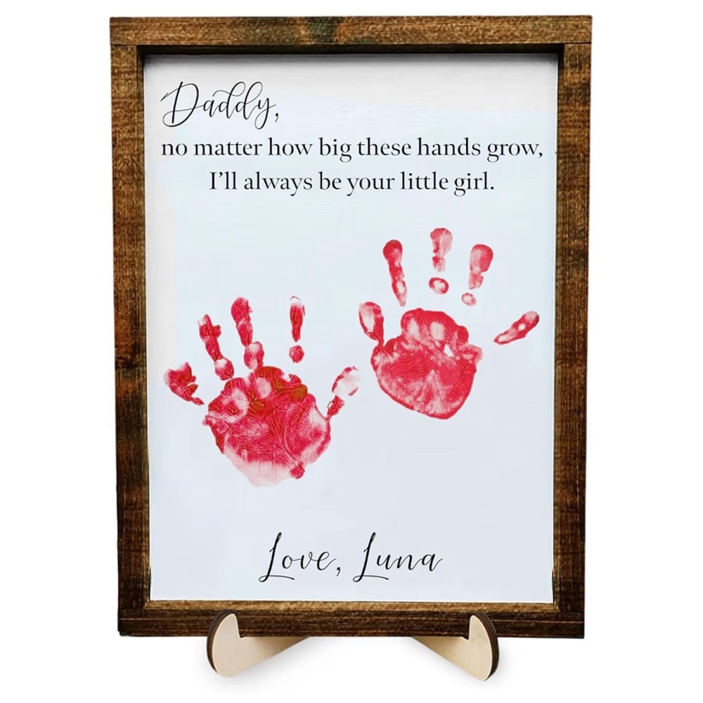 Framed Handprint Art with Sentimental Quote